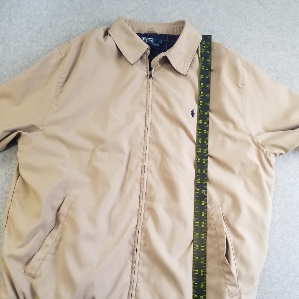 Polo Ralph Lauren Harrington Jacket Mens XLT Tall Beige Plaid Lined - Picture 9 of 10